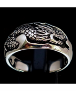 Sterling silver band ring Asian Snake China Naga Dragon high polished an... - $55.00