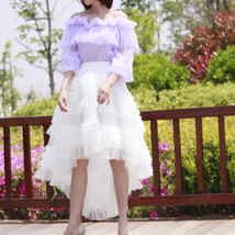 Lavender High-low Tulle Skirt Outfit Women Plus Size Long Tulle Skirt image 11