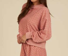 Rylee + Cru boxy pullover top in Pink Check - size XS - £41.72 GBP