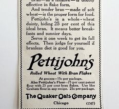 1916 Quaker Oats Pettijohn&#39;s Cereal Advertisement Bran Flakes DWMYC2 - €17,35 EUR