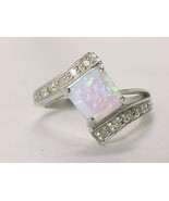 MYSTIC OPAL and 10 Diamond Accents RING in STERLING Silver - Size 6 3/4 - £75.92 GBP