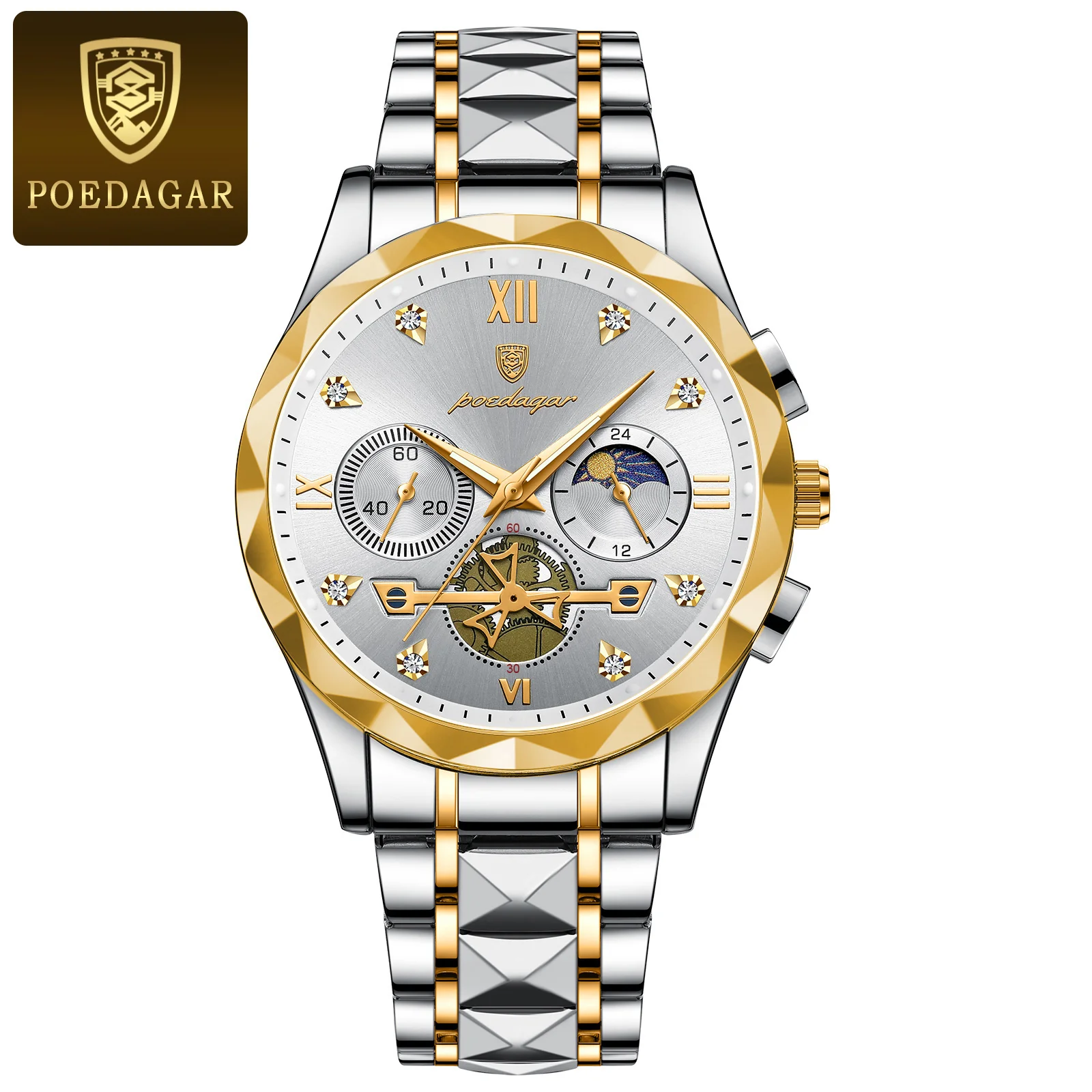 Luxury Man Wristwatch Waterproof Luminous Chronograph Watch for Men Stai... - £29.24 GBP