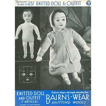 Vintage Knitting Pattern Bairnswear Princess Knitted Doll + 7 Piece Outf... - £1.63 GBP