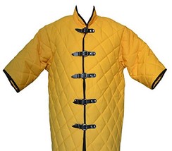 Thick Gambeson Medieval Padded Collar Short Sleeve 5 Buckle Armor ABS (3... - $64.58