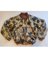 VTG Columbia Hunting Bomber Puffer Jacket Size Medium Reversible Duck Ca... - $39.40