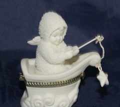 Dept 56 Snowbabies "Rock-A-Bye Baby " Bisque Porcelain Hinged Trinket Box - £11.17 GBP