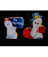 Halloween GHOST PUMPKIN set Wood Cut outs Farmhouse Wood Fall  Primitive... - $13.67