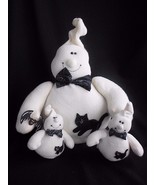 Halloween Ghost set of 3 Bean Bag Primitive Country Stuffed Plush Hand Made - $29.35