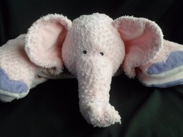 Pink Baby Elephant  Lovey Security Blanket Purple Stuffed Lovey - £7.79 GBP