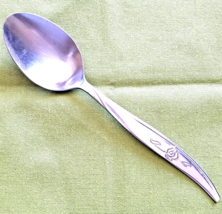 Soup Spoon Gracious Rose Pattern Present Stainless Single Rose Hong Kong 7.25&quot;  - £4.74 GBP