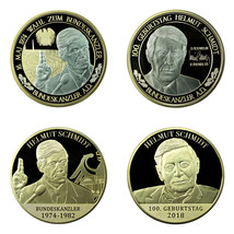 Germany Medals Lot of 4 Helmut Schmidt Chancellor 40mm Gold Plated 01524 - $27.99