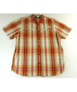 The North Face Orange Red Plaid Short Sleeve Button Front Shirt Mens Siz... - £27.23 GBP