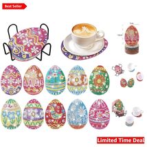 Multicolor Easter Egg Diamond Art Coaster Set - Perfect DIY Gift for All... - $25.69