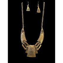 NEW Krivill Fashion Costume Jewelry Necklace Earrings Set Gold Collar Style BOHO - £10.75 GBP