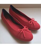 Rothy’s The Ballet Flat Stretch Knit Bow Glamour Red Shoe Slip On Sz 8.5... - €68,18 EUR