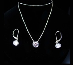 DIAMOND like Earrings 1 1/4ct cz sterling necklace dazzling pierced earrings 60t - £75.93 GBP