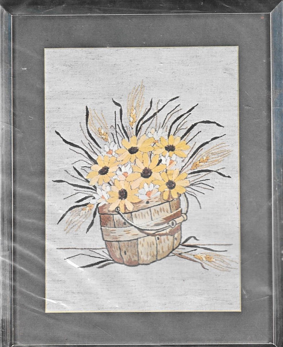 Vintage Creative Needlecraft Sultana Floral Basket Needlepoint Kit #32101 - $19.99
