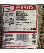 Halex 1/2" Flexible Conduit Screw-In Connectors 20440  (5-pack)   *NEW* - $2.95