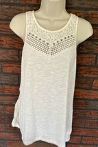 Ivory Sleeveless Blouse Small Lace Sequin Detail Top Shirt Love Fire - $9.50