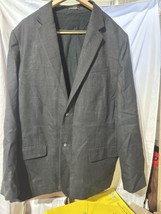 L L Bean 100% Wool Blazer Sport Coat Gray 48 Tall Jacket 2 Button - £45.73 GBP