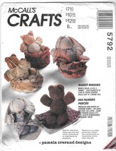 OOP McCall&#39;s 5792 Basket Buddies Bear, Cat, Rabbit Sewing Pattern Uncut - £7.08 GBP