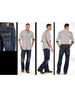 Men&#39;s Rock&amp;Roll Cowboy Dark Wash Double Barrel Relax Fit Boot Cut Jeans ... - £42.56 GBP