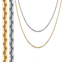 0.92mm 14k Solid Yellow Or White Gold Thin Cable Link Chain Necklace 1133BC - £78.94 GBP