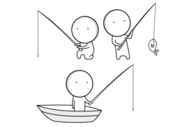 Fishing icons, Fisherman icons, Fishing rod and boat icons, Characters i... - £3.13 GBP