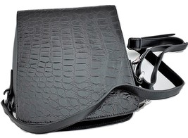 Unisex Black Crocodile Genuine Leather BAG, Handbag Bag/ Holster/ Shoulder Bag - £159.49 GBP