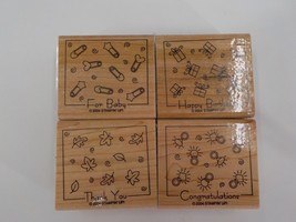 STAMPIN&#39; UP SET OF 4 &quot;FABULOUS FOUR&quot; STAMPS BABY HAPPY BIRTHDAY TY CONGR... - £7.87 GBP