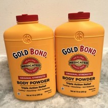 2 Pack Gold Bond Original Strength With Talc Body Powder Medicated 10 Oz Each - £50.98 GBP