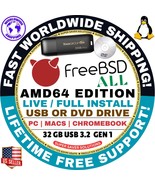 FreeBSD VER 14.2, 14.1, 13.4 / FULL INSTALLER, LIVE BOOT USB/DVD MAC/PC ... - £6.82 GBP