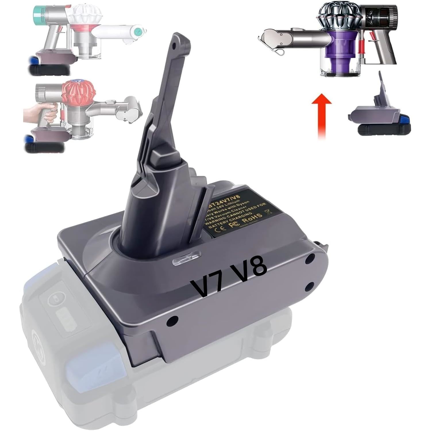 For Kobalt 24V Battery Adapter For Dyson V7 V8 Vacuum Cleaner, For Dyson V7 V8 B