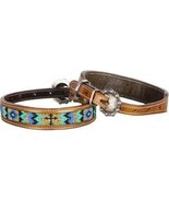 Showman Couture Genuine Leather Dog Collar w/ Cross Beaded - £16.82 GBP+