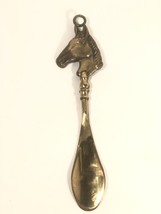Antique Vintage Solid Brass Horse Head Shoe Spoon 9.5&quot; Long Made IN Engl... - £21.19 GBP