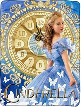 Disney Cinderella 2015 Clock Strikes Super Plush Throw blanket - $16.78