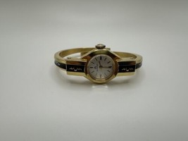 Vintage Bucherer Gold Black Enamel Woman’s Wristwatch Excellent Condition!!! - £233.93 GBP