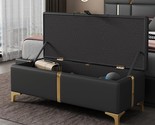 Elegant Upholstered Storage Ottoman,Storage Bench With Metal Legs For Be... - $370.99