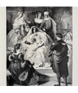 1902 Leonora d&#39;Este &amp; Tasso Wood Engraving Goethe Torquato Tasso Kaulbac... - $39.99