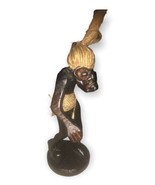 Indonesia Vintage Hand Carved Tribal Man Playing Soccer Art Sculpture - £36.52 GBP