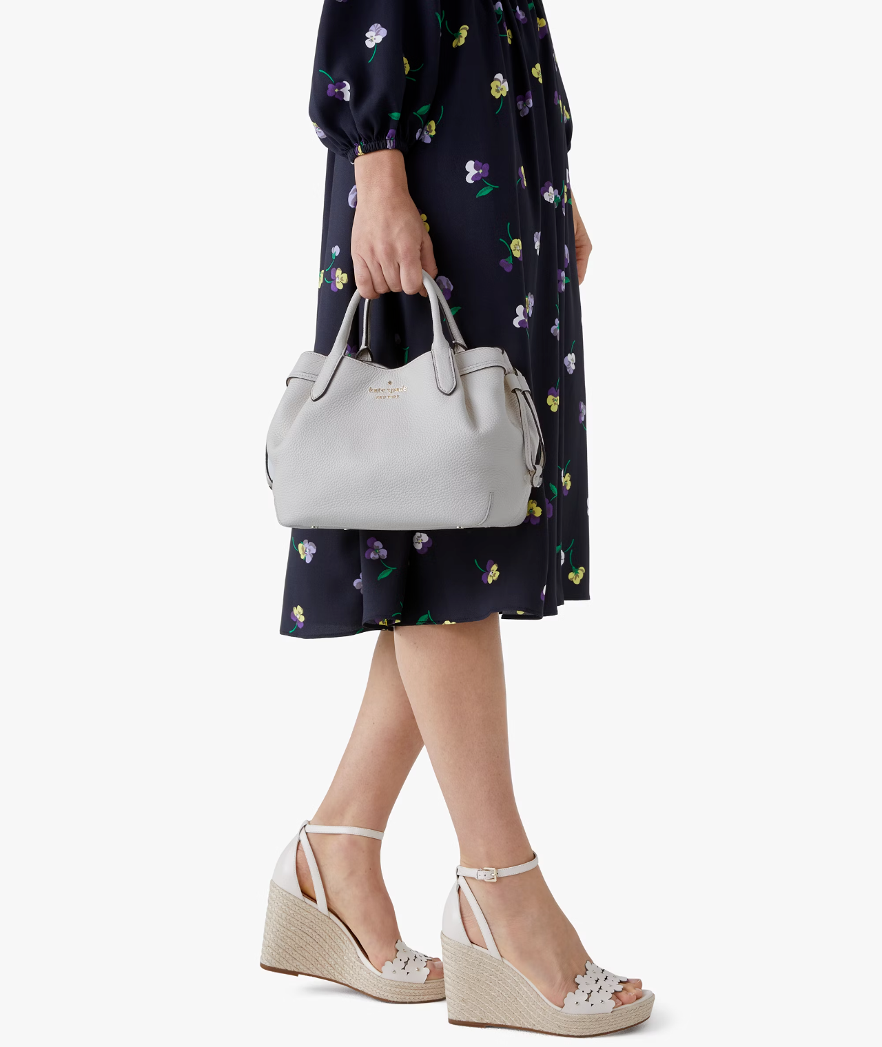 NWB Kate Spade Dumpling Gray Leather Satchel K8135 Crossbody Purse $379 Gift Bag