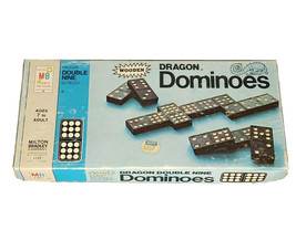 Vintage Milton Bradley Dragon Double Nine Dominoes Milton Bradley 4132 Wooden - £10.26 GBP