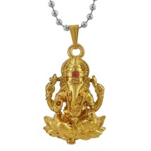 Gold plated Ganpati Vinayak Ganesh pendant for Men and Women - £33.24 GBP