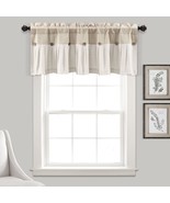 Lush Decor Linen Button Farmhouse Valance, 52&quot; W x 18&quot; L, Linen - Kitchen - $487.61 MXN