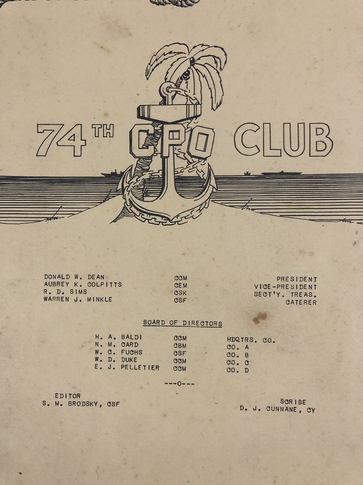 1943 WWII 74th Naval Battalion Sea Bees daily journal of fighting with p... - $197.57