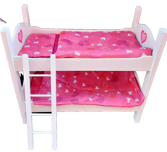 Doll Bunk Bed with Ladder for 18&quot; Twin Dolls Accessory Play Toy Wooden F... - £29.50 GBP