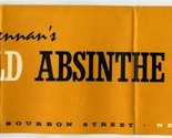 Brennan&#39;s Old Absinthe House Menu Bourbon Street New Orleans Louisiana - $346.15