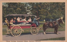 Dearborn Michigan MI Village Carriage Greenfield 1954 Detroit Postcard C25 - £2.36 GBP