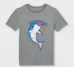 NWT Cat &amp; Jack Kids Boys Hammerhead Shark Graphic Short Sleeve T-Shirt, Gray - £5.34 GBP