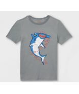 NWT Cat &amp; Jack Kids Boys Hammerhead Shark Graphic Short Sleeve T-Shirt, ... - £5.33 GBP